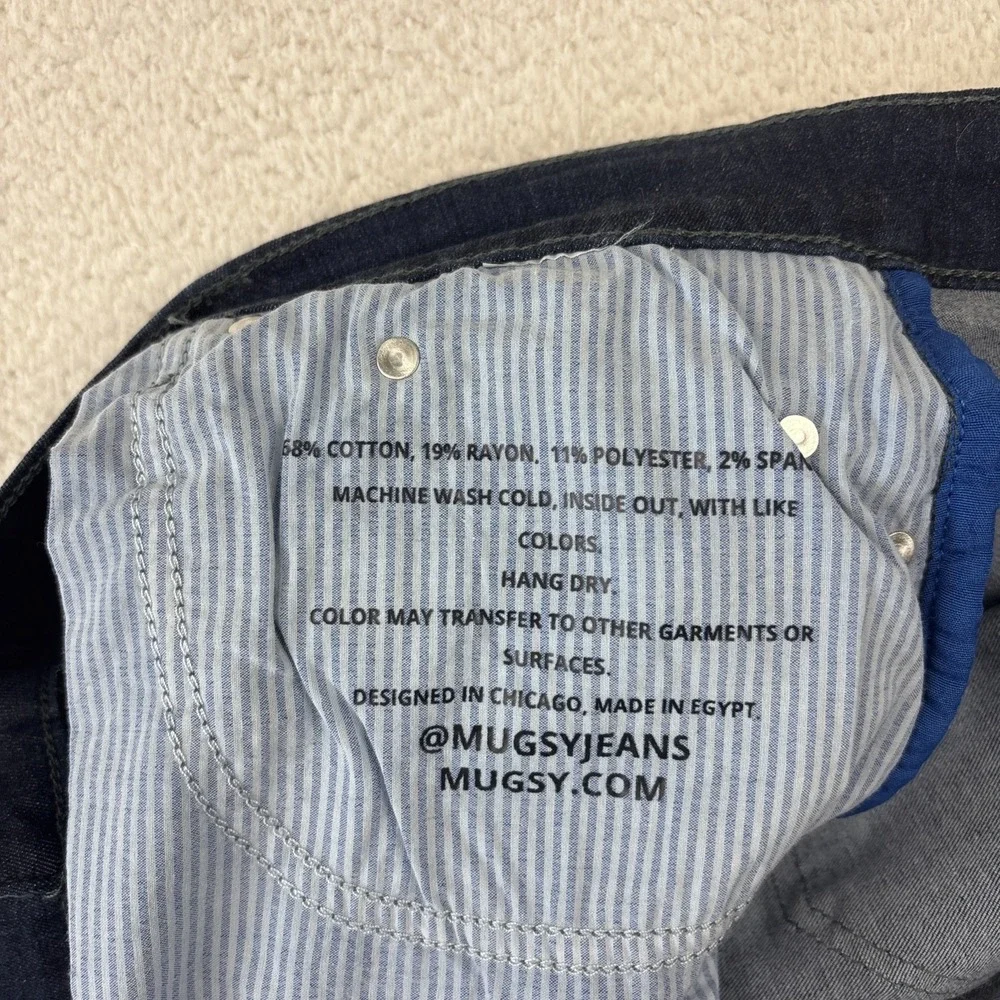 MUGSY 'Fultons' Means Jeans Size 42/32 Blue Dark Wash Stretch Denim Classic Fit